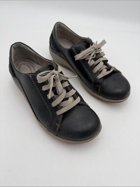 Aetrex Women's grey Leather Lace-Up Sneakers y casual office outdoor Y2K retro